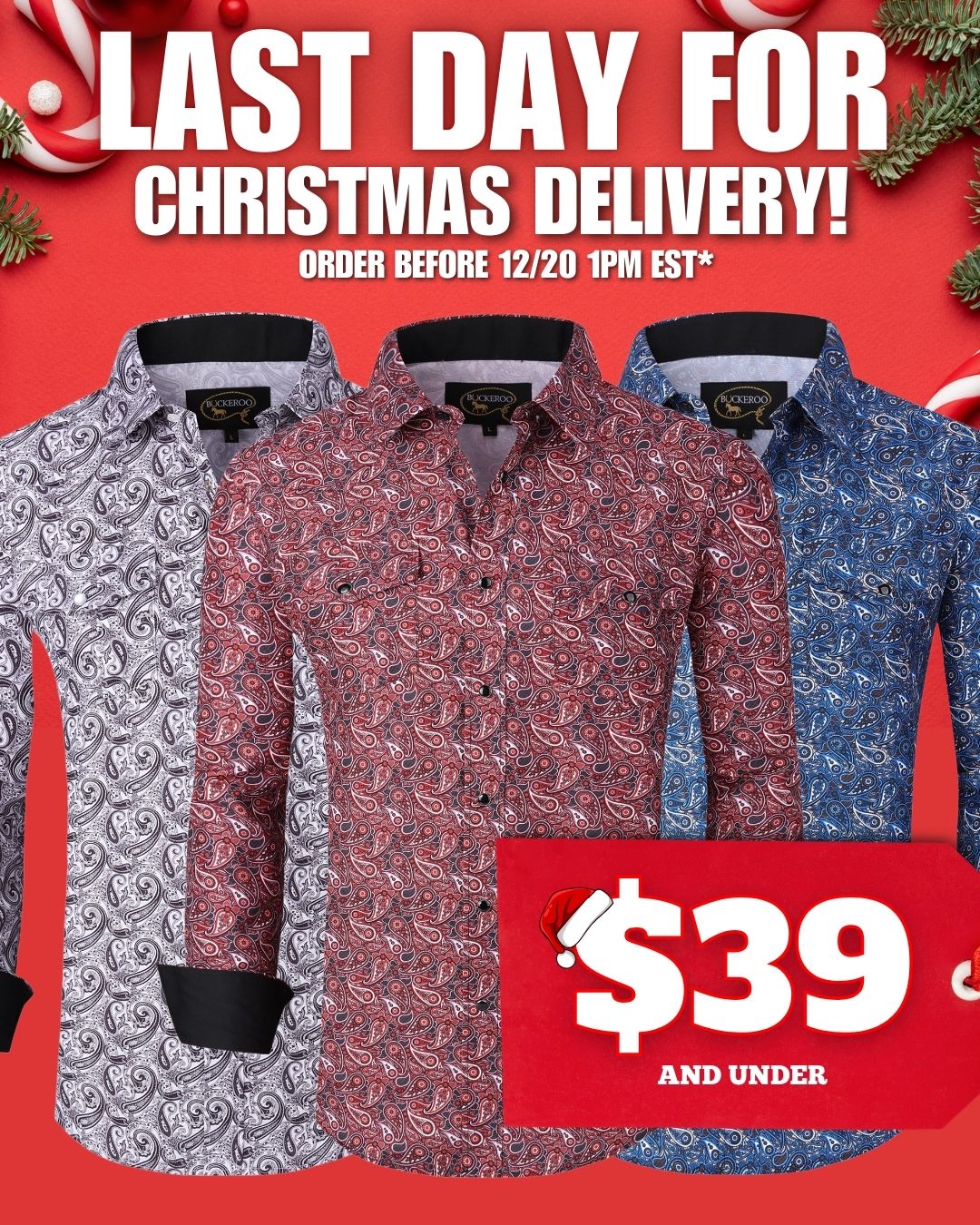 2 days left for christmas delivery order before Friday 1pm est for Christmas delivery shop christmas styles